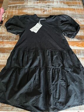 Zara Black Crewneck Tee Dress